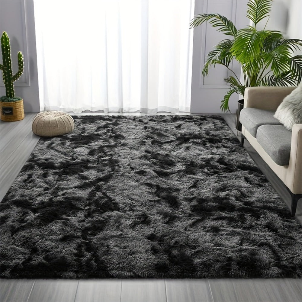 Rectangular Shaggy Area Rug with Four Color Labels and 24 x 35.8-Inch to 94.49 x 118.11-Inch Sizes
