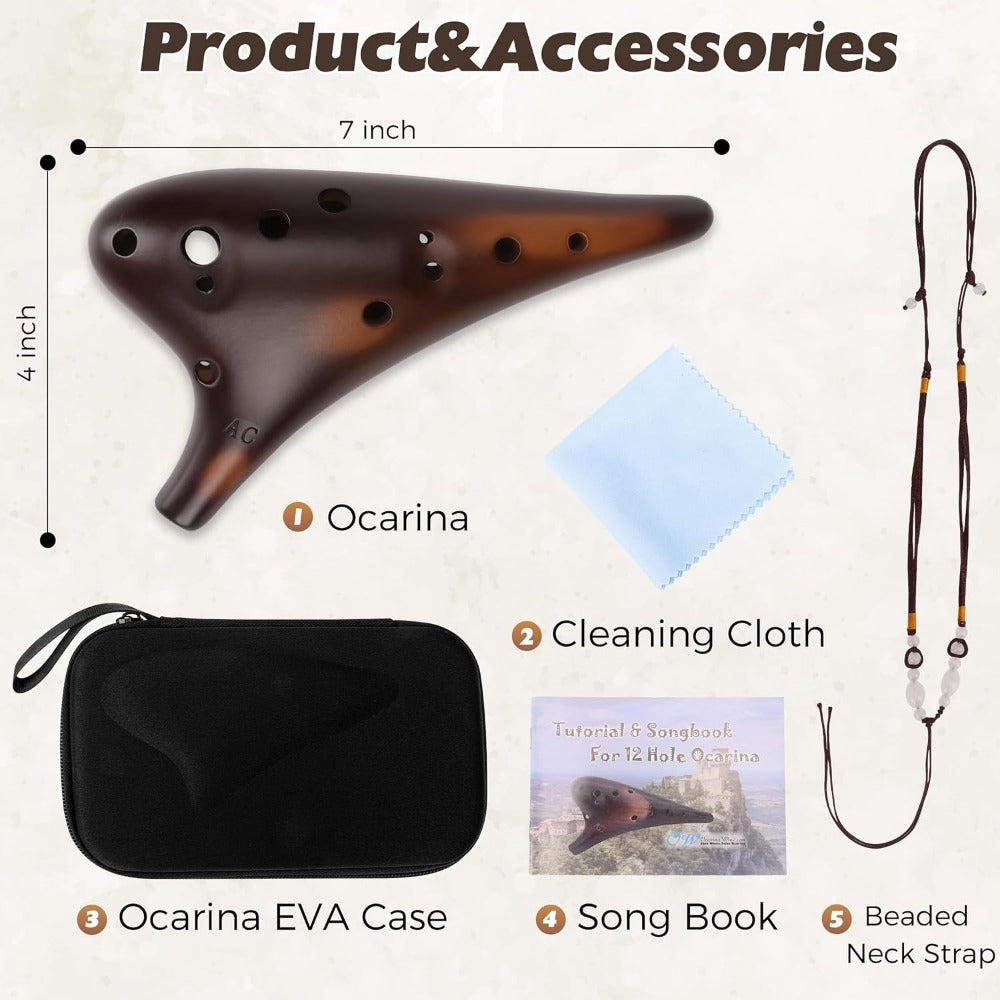 Ceramic Ocarina, Forest, Whisper, Hole for Melody Practice for Home Practice, Rehearsal detail image