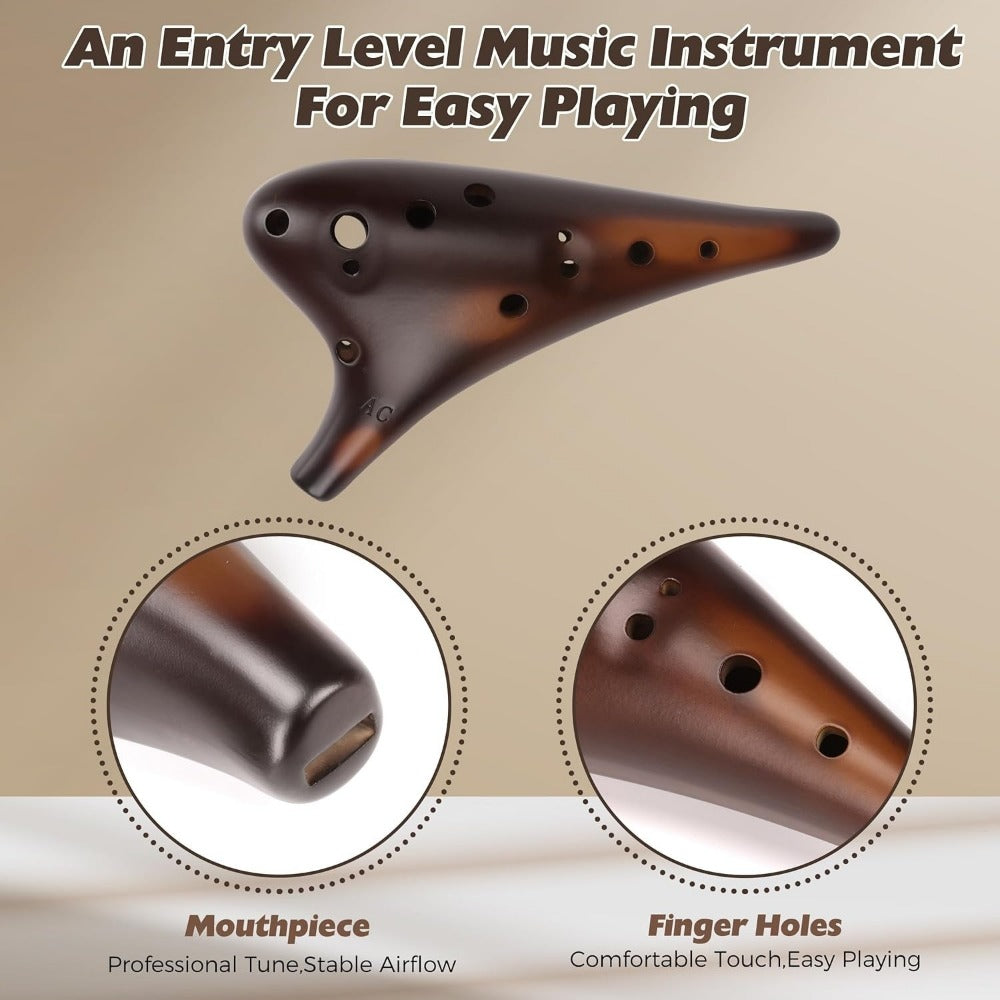 Ceramic Ocarina, Forest, Whisper, Hole for Melody Practice for Home Practice, Rehearsal detail image - detail view 4