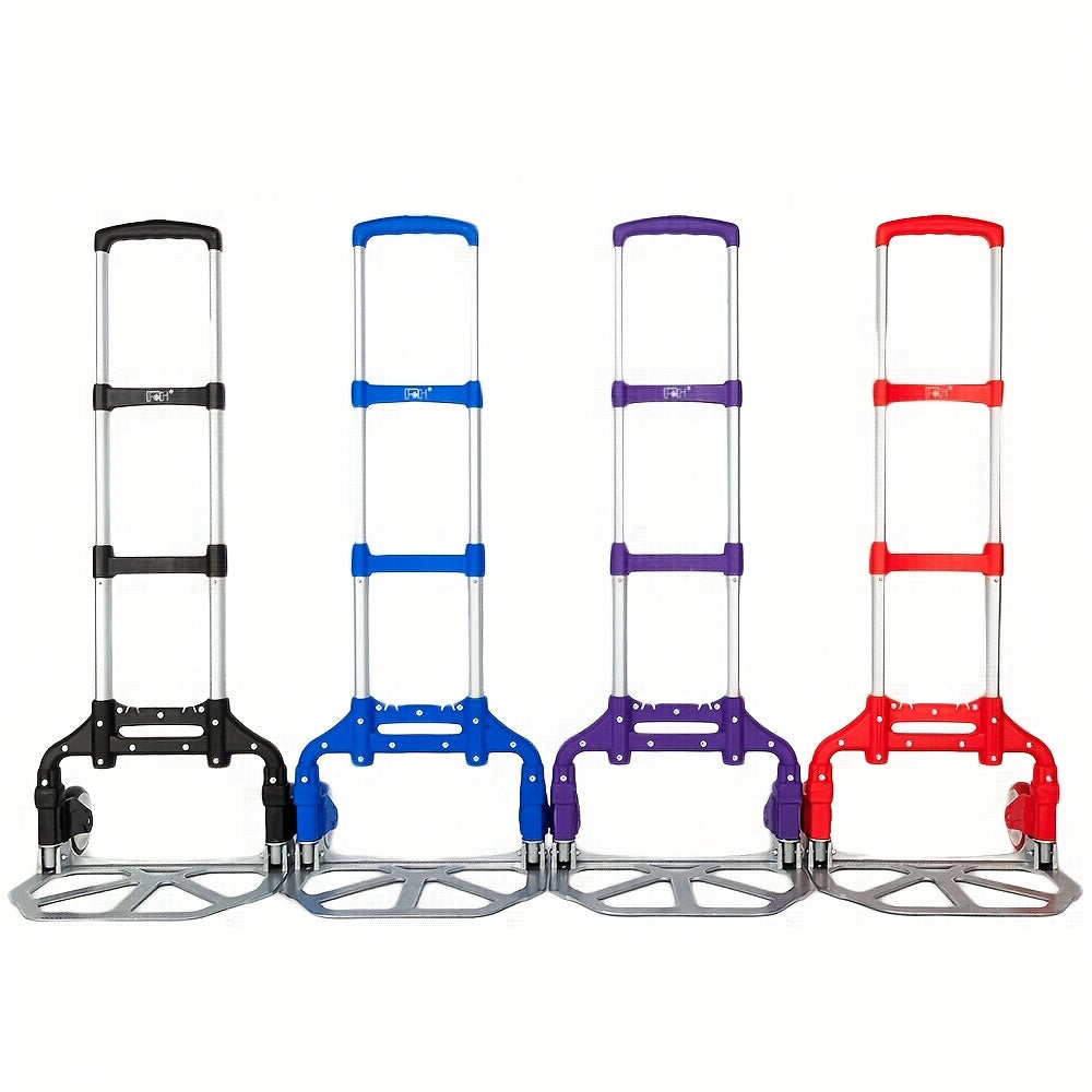 Folding Aluminum Hand Truck & Dolly 165 lbs Capacity, Lightweight Collapsible Cart for Home, Office, Automotive and Travel Use, 4 Colors