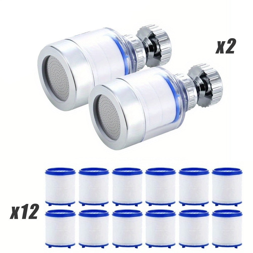 Transparent 360-Degree Rotating Faucet Aerator with Adjustable Spray Head in One- or Two-Set Options