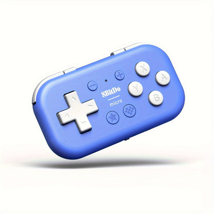 8BitDo Micro Bluetooth Gamepad for Nintendo Switch Android Raspberry Pi - Pocket-Sized Mini Controller with Keyboard Mode, Blue