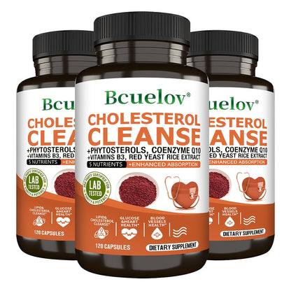Herbal Supplement with Bcuelov Label, Phytosterols CoQ10 and Red Yeast Rice Capsules, 120 Count