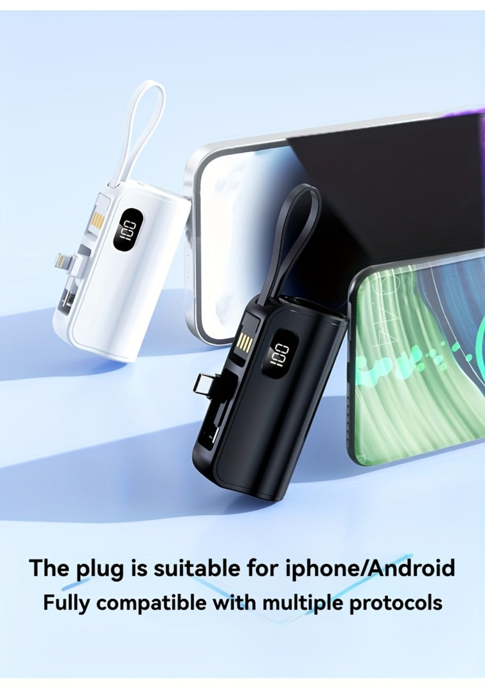 6000mAh Power Bank Gift Set with 22.5W Label, Fold-Out Connectors, Data Cable, Bracelet and Display