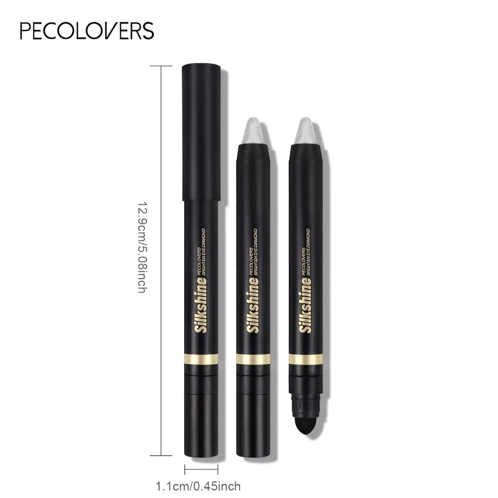 Shimmer Glitter Eyeshadow Stick Set 6 Pcs Dual-Tipped Eye Pencil with Blending Brush Creamy Pigmented Eye Contouring Highlighting Kit Multicolor Shades for Women Beginner Pro Gift