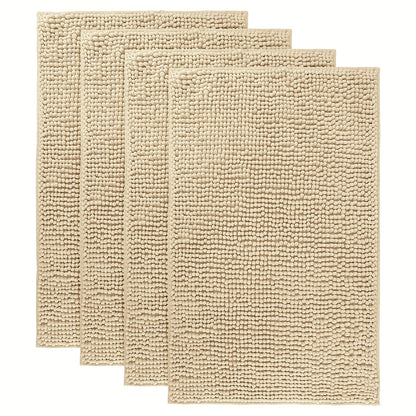 Chenille Bath Rug Extra Thick Soft Absorbent Non-Slip Bathroom Mat Machine Washable, Multiple Sizes & Colors