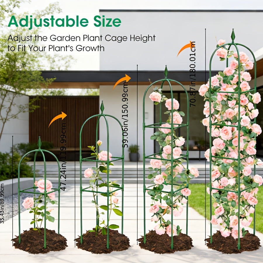 Plant Trellis 2 Pack 6ft Adjustable Rustproof Climbing Support Cage