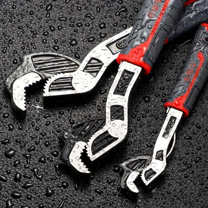 Four-Piece Self-Adjusting Wrench Set in 6-, 8-, 10- and 12-Inch Sizes with Cr-V Material Marking