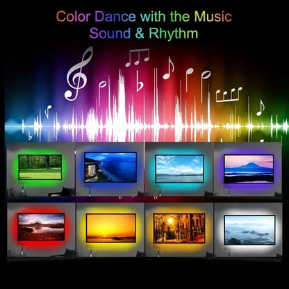 16.4ft USB-Powered RGB LED Strip Light Kit with Music Mode, 20-Key IR Remote and Indoor Setup Format