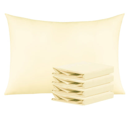 Four-Pack Queen Pillowcase Set in 32 Solid Colors with 20 x 30-Inch Size and Envelope Closure