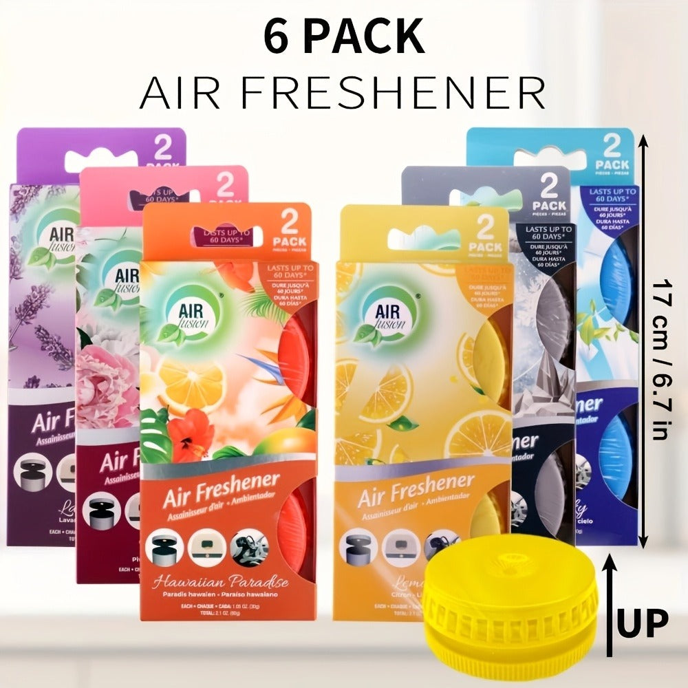 Six-Piece Solid Air Freshener Set with Vented Containers and Six Scent Combination Checkout Options