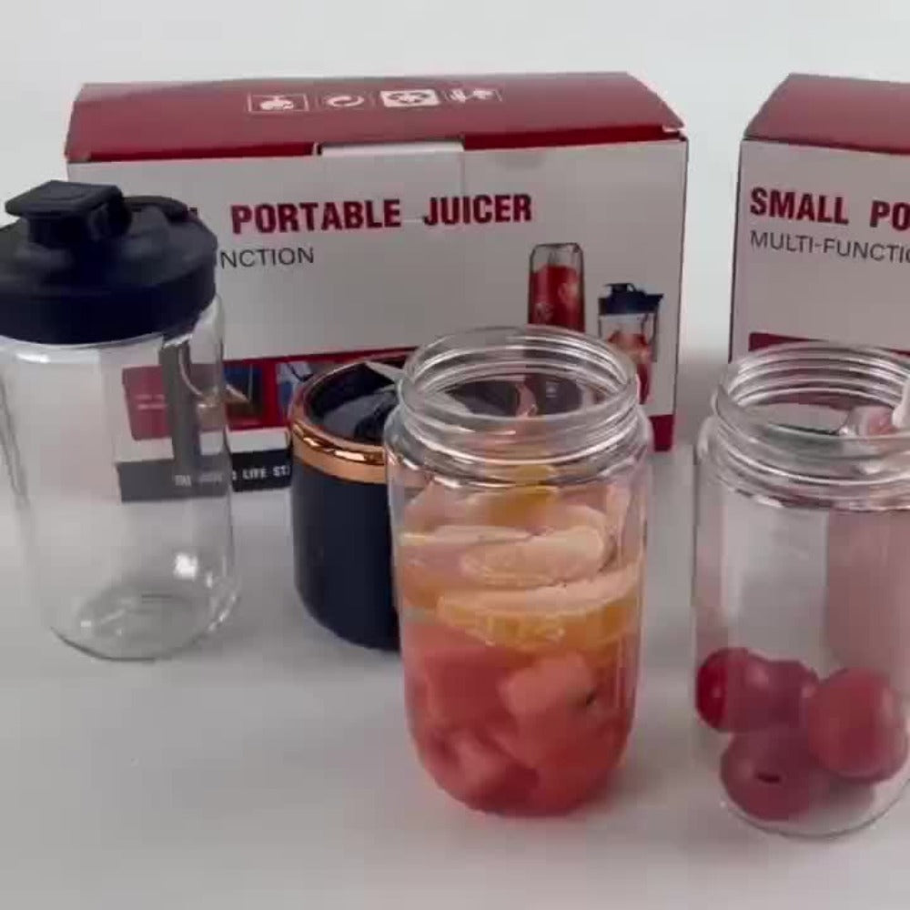 Portable Blender Family with Slim Digital Purple or White Models and Blue or Pink Double-Cup Options