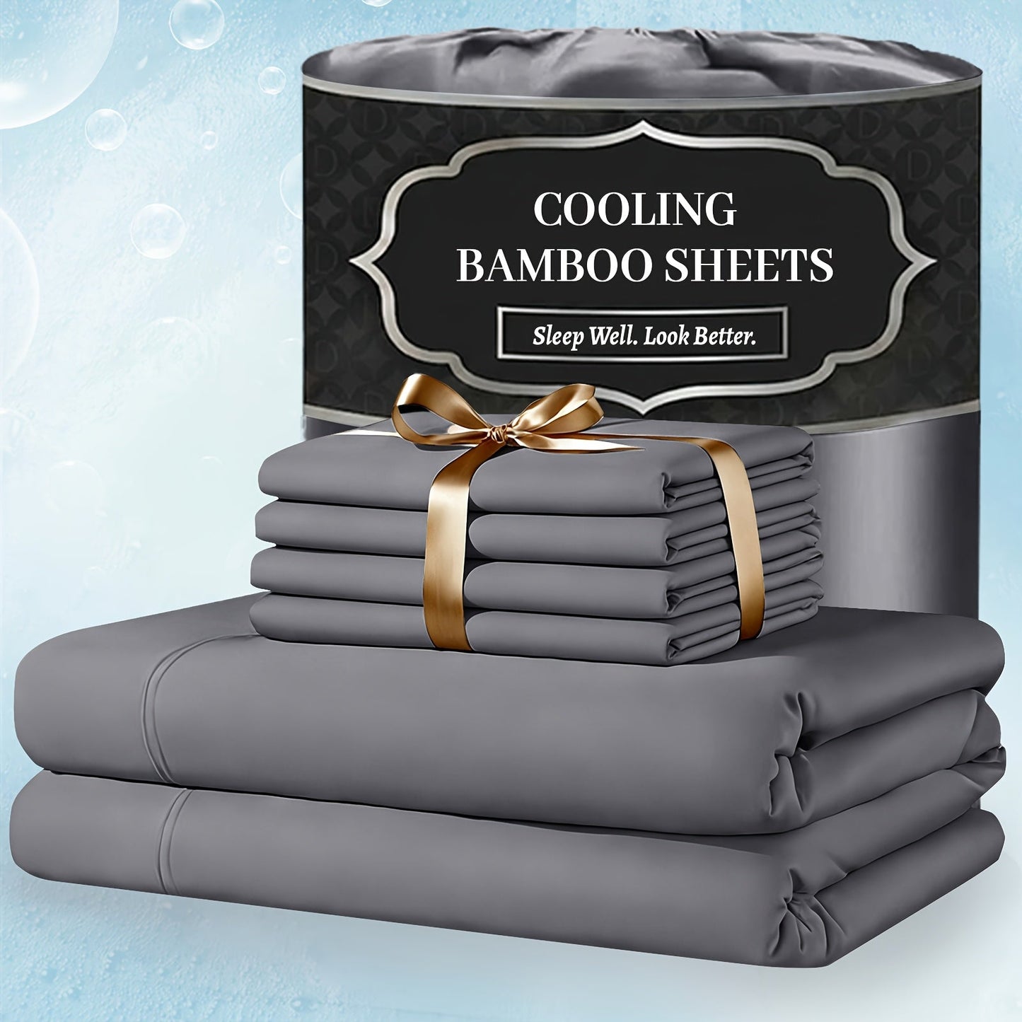 Bed Sheet Set 4-Piece Bamboo-Derived Fabric with Source-Listed Extra-Deep Pocket and Eighteen Colors