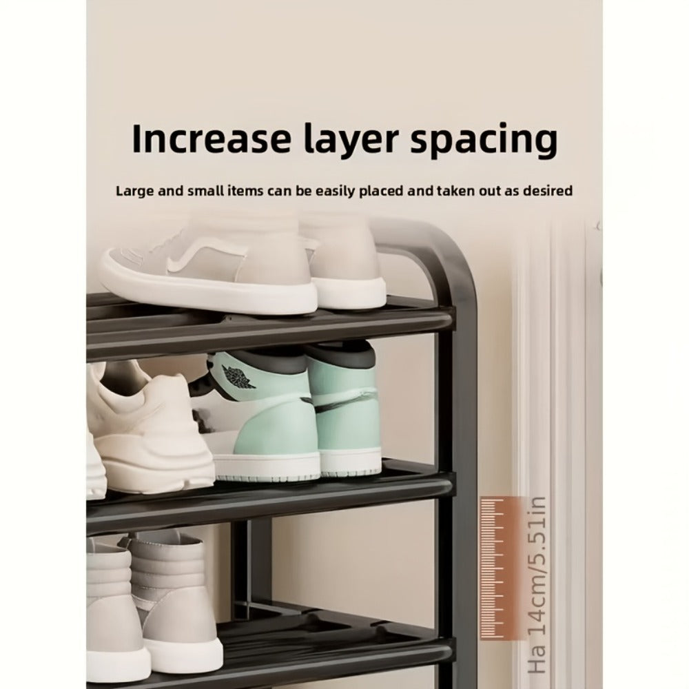 5-Tier Shoe Rack Organizer for Entryway, Space-Saving Narrow Shoe Storage Shelf, Multi-Layer Floor Mount, Holds 18 Pairs, No Assembly Tools Needed
