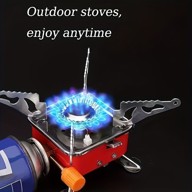 Windproof Camp Stove 3500W Portable Foldable Gas Burner Piezoelectric Ceramic Ignition Compact Lightweight for Outdoor Cooking Hiking Camping Picnic Backpacking