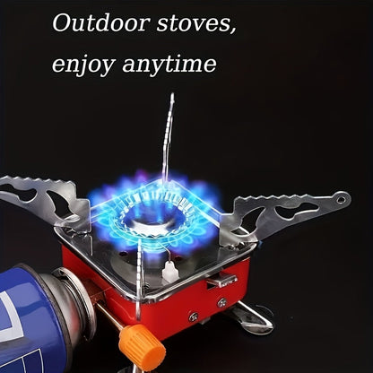 Windproof Camp Stove 3500W Portable Foldable Gas Burner Piezoelectric Ceramic Ignition Compact Lightweight for Outdoor Cooking Hiking Camping Picnic Backpacking