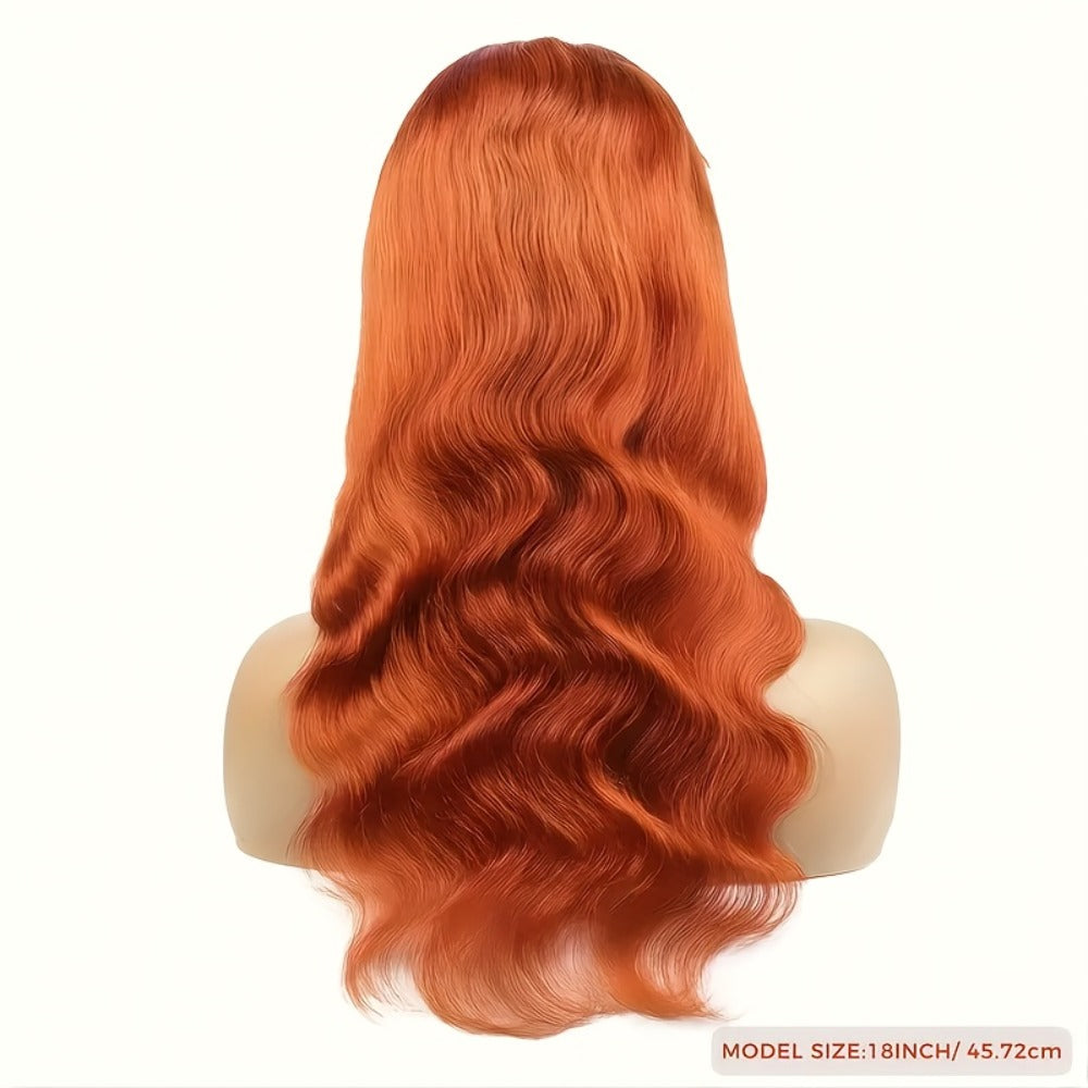 Ginger Orange Body Wave Bob Wig 4x4 Lace Front Human Hair 150% Density – Pre-Plucked Baby Hair Natural Hairline Colored Wig for Women Versatile Styling 14 20 Inch