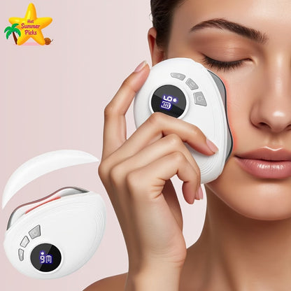 Electric Gua Sha Facial Sculpting Tool 9-Speed Vibration & Heat USB Rechargeable - Anti-Aging Skin Lifting Lymphatic Drainage Face Neck Massager - Home Spa Beauty Device for Women Skincare Gift