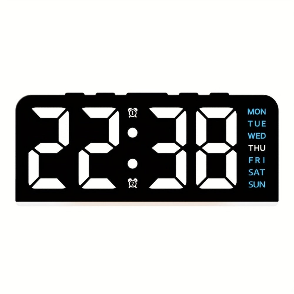 Digital LED Alarm Clock with Temperature Display - Time, Date & Temp LED Desk Clock, USB Powered, Beep Alarm, Modern Design for Bedroom, Living Room & Office, Father's Day Gift