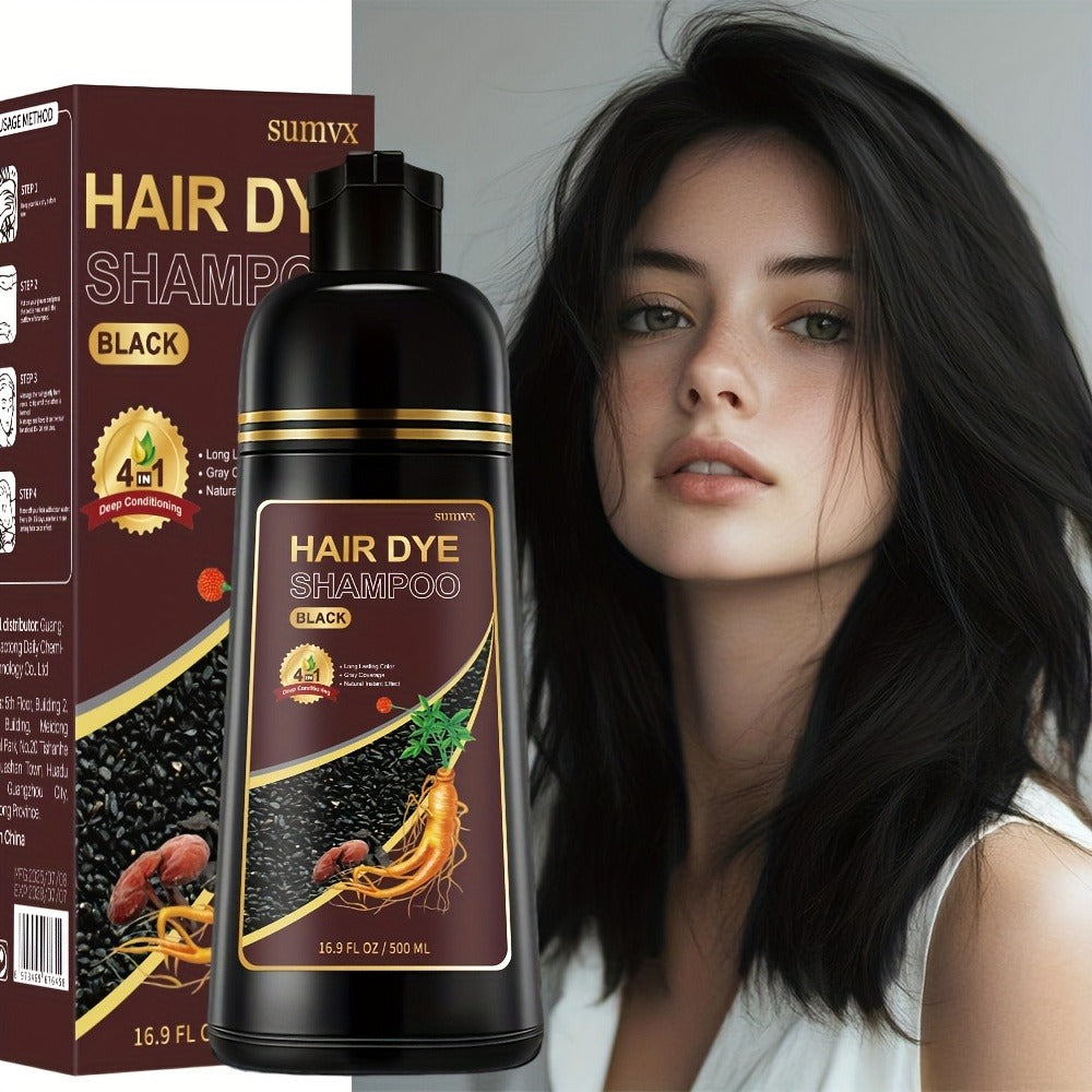 Hair Dye Shampoo, SUMVX 100ml 3-in-1 Bottle with Brown, Chestnut Brown and Black Shade Options