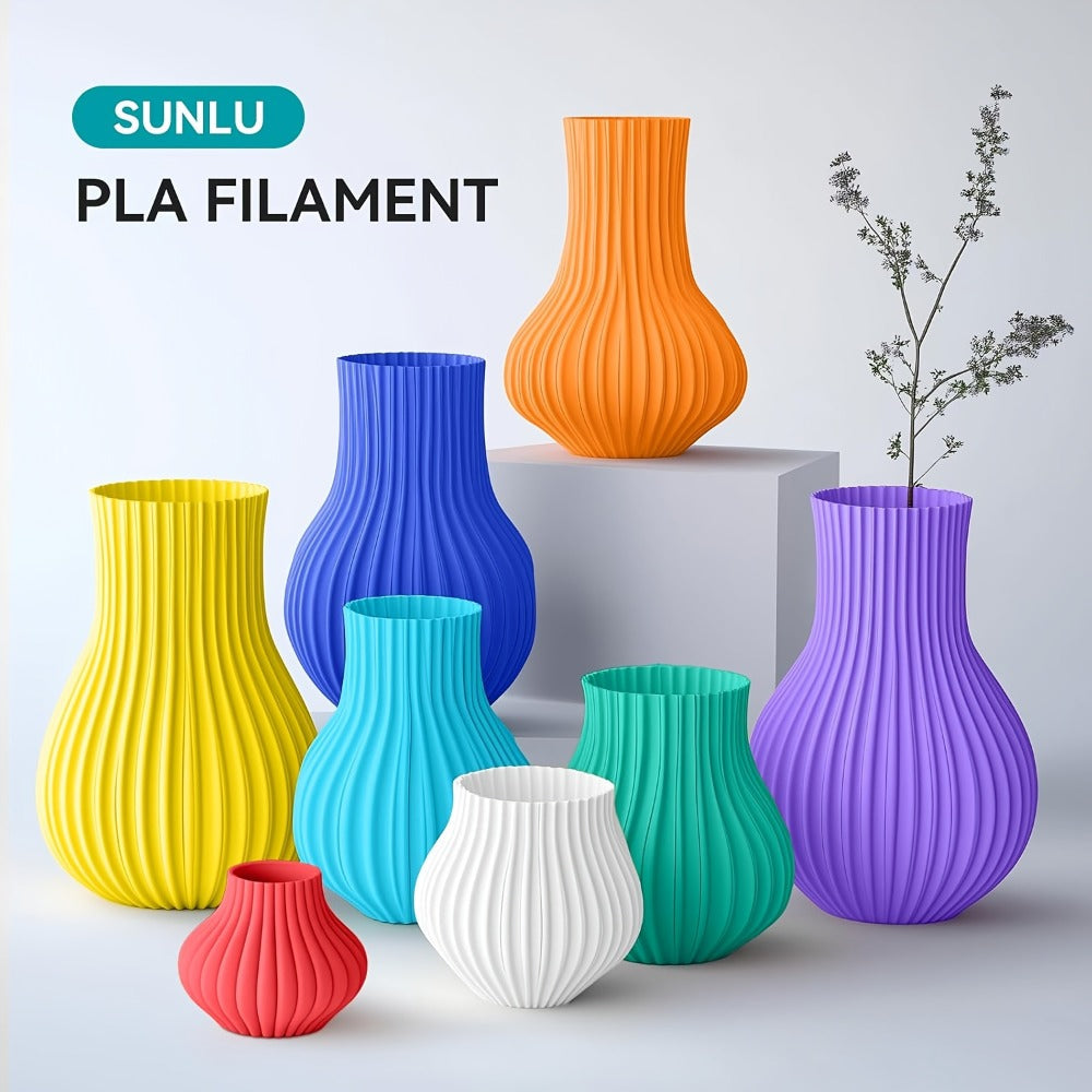 8-Color 3D Printer Filament Bundle 1.75mm 2kg PLA PETG High Speed Options – SUNLU 8×250g Individually Vacuum Packed Neatly Wound Complete Color Set for FDM Printers