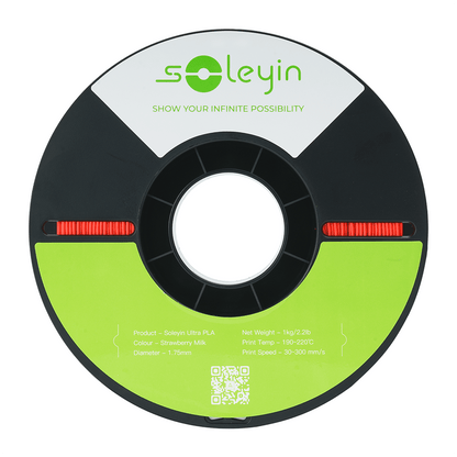 3D Printer Filament Soeyin PLA 1.75mm 1kg Open-Rim Spool in Almond Purple, Strawberry Milk or Grey