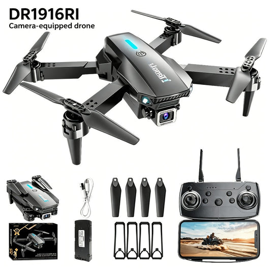 Foldable HD Camera Drone Free Storage Bag USB-C Charging 3D Flips Single or Dual Camera Built-in Screen Remote | Beginner Vlogging Aerial Photography Quadcopter Gift for Kids Teens Adults