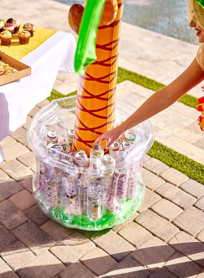 5FT Inflatable Palm Tree Drink Cooler – Tropical Beverage Ice Bucket for Luau Hawaiian Pool Party Decorations | Beach Theme Birthday & Summer Outdoor Party Supplies, Indoor & Outdoor Use