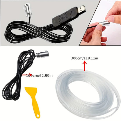 Car Interior Ambient Lighting Kit with Four Checkout Configurations, App-Button Control and Fiber-Style Strips