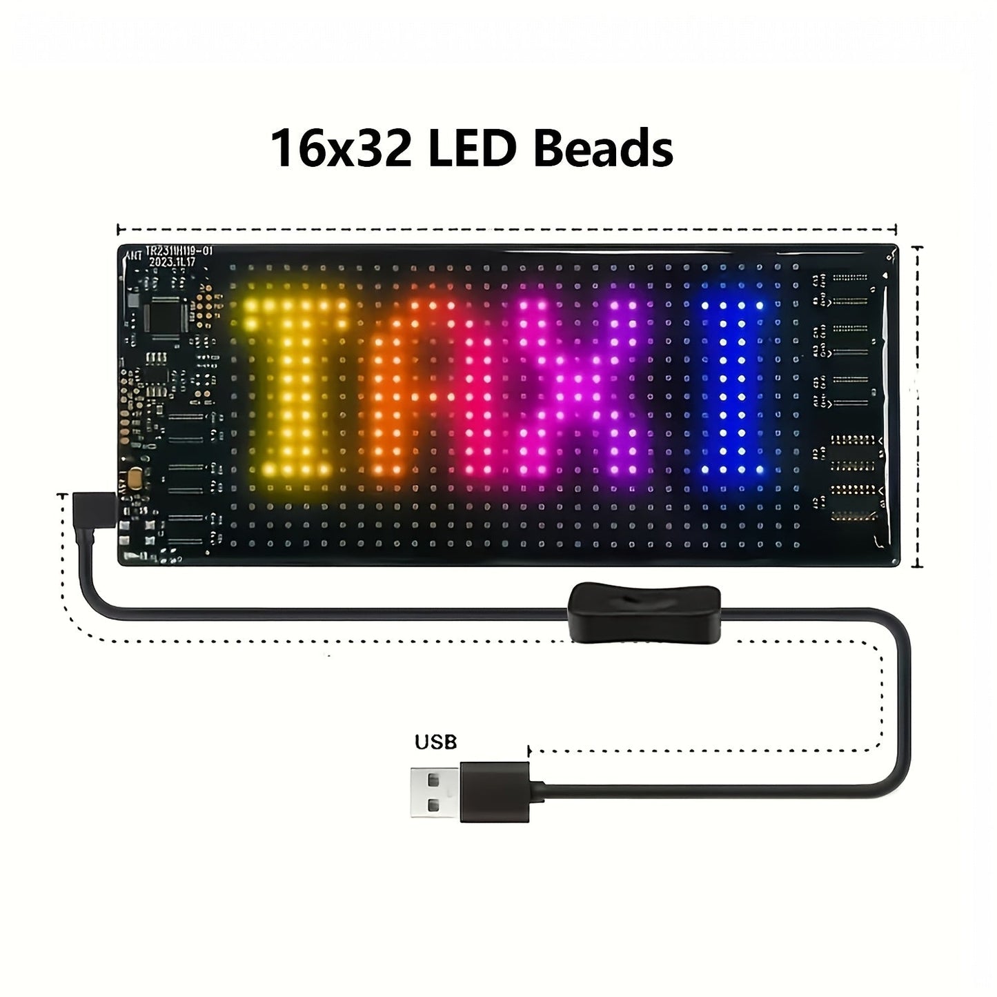 LED Matrix Panel Flexible Programmable Display - Bluetooth APP Control, USB Powered DIY LED Sign Board, Custom Text & Animation for Store Car Hotel Holiday Decoration