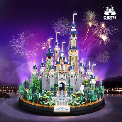 Fairytale Princess Castle Micro Building Block Set with 3,600 Pieces, 26 cm Display Base for Ages 14+