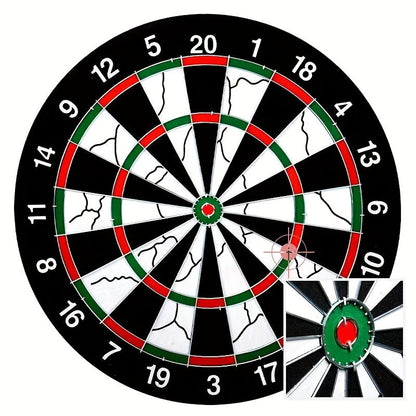 Dartboard Set with 6 Steel Tip Darts – 17 Inch Hanging Dart Board for Indoor Game Room, Holiday Party, Family Fun Night