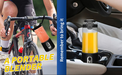 Portable Blender with Clear Cylindrical Cup, Digital Timer Display, Flip-Up Handle and Three Color Options