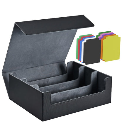 Large Trading Card Storage Box with 10 Dividers, Four Compartments and Five Color Options for Collectors