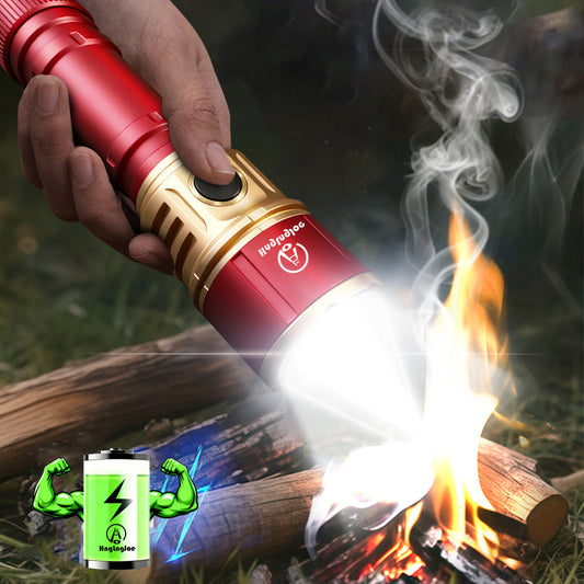 Zoomable LED Flashlight 4500LM, Aluminum Alloy Torch Fresnel Lens Adjustable Beam, 21700 3000mAh Rechargeable Battery, Fire Starting, Long Runtime for Camping Fishing Survival Night Cycling Power Outage