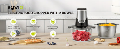 Mini Food Processor with Compact Motor Head, Two-Speed Top Control and Three Bowl-and-Blade Set Options