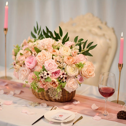Artificial Flowers Pink and White Rose Combo Box for DIY Bridal Bouquets, Centerpieces and Party Decor