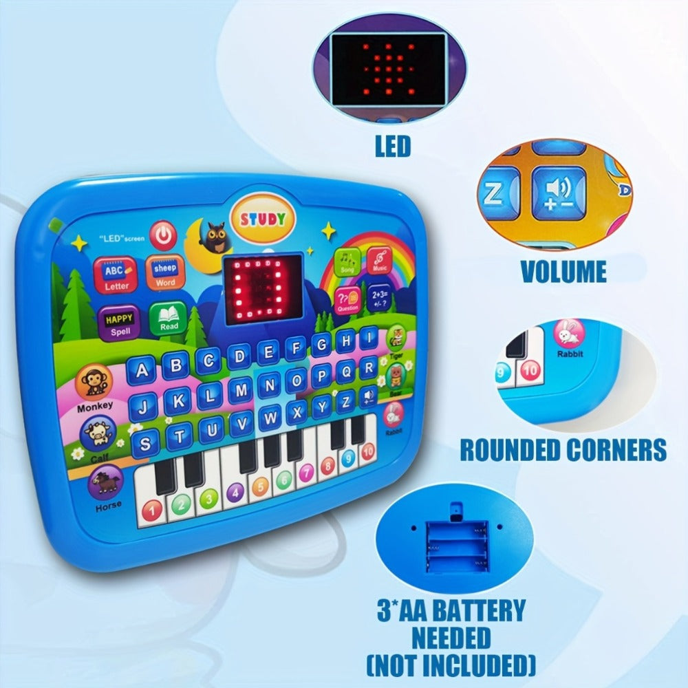 Educational Learning Tablet for Kids Ages 3-6 — Multifunctional Alphabet Numbers Music Animal Sounds & Piano Toy, Interactive Electronic Learning Machine for Toddlers Boys Girls, Birthday Christmas Gift