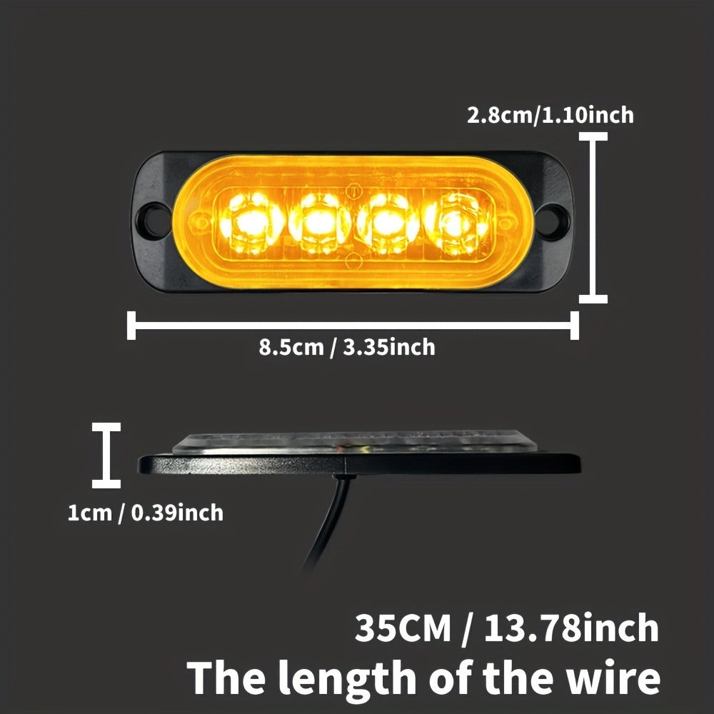 10pcs Universal LED Marker Lights for Trucks Cars 12V-24V Upgraded Clearance Side Marker Indicator Lamps, White Amber Red Options for Trailers RVs Pickups Heavy Duty Vehicles