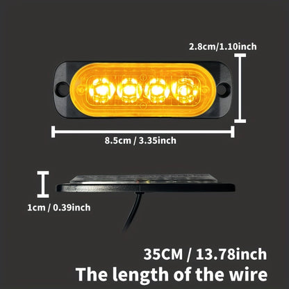 10pcs Universal LED Marker Lights for Trucks Cars 12V-24V Upgraded Clearance Side Marker Indicator Lamps, White Amber Red Options for Trailers RVs Pickups Heavy Duty Vehicles