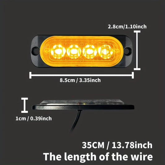 10pcs Universal LED Marker Lights for Trucks Cars 12V-24V Upgraded Clearance Side Marker Indicator Lamps, White Amber Red Options for Trailers RVs Pickups Heavy Duty Vehicles