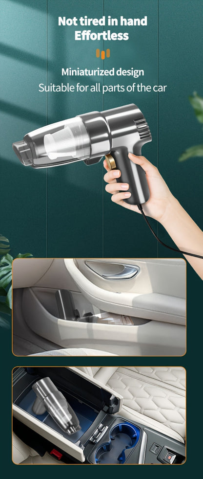 Corded Handheld Car Vacuum Cleaner with 3KPa Source Rating, 3m Power Cord, Brush and Crevice Nozzles in Five Colors