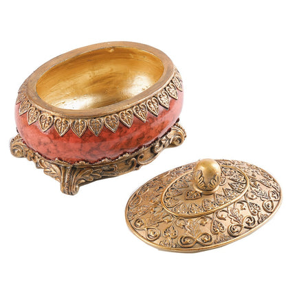 Jewelry Organizer Ornate Lidded Storage Box in Red, White or Blue for Rings, Earrings and Bracelets