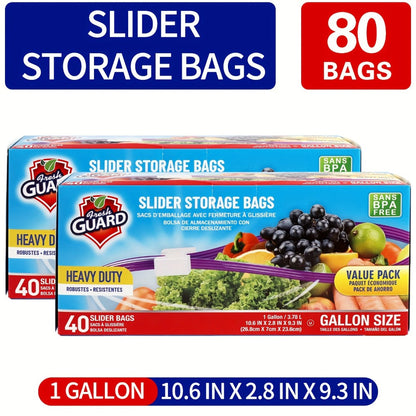 Storage Bags Fresh Guard Slider Freezer Bags in Quart, Gallon and 2.5-Gallon Sizes with 22- to 150-Count Options