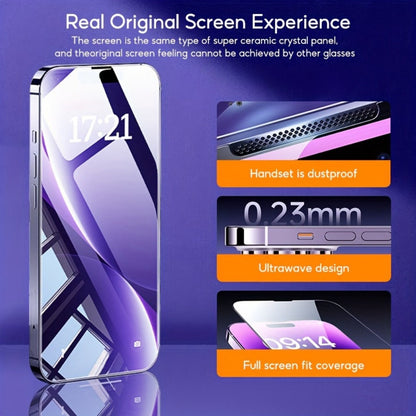 Screen Protector, 4-Piece iPhone 16 Plus Privacy Tempered Glass Set with One-Click Dust-Removal Installation Frames