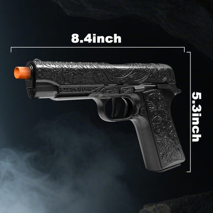 Soft Bullet Toy Gun with 120 Shells & Ejecting Shell System – Semi-Auto Rapid-Fire Pistol for Boys, 2 Magazines, Indoor Outdoor Shooting Game, Birthday Gift for Kids Ages 6+