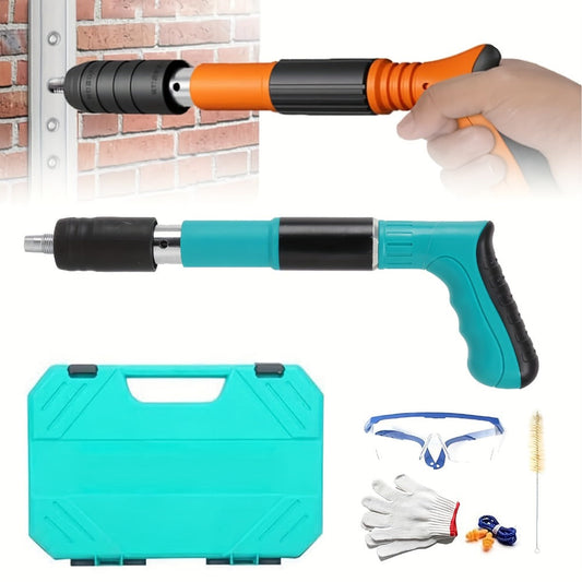 Manual Nail Gun for Concrete & Brick - 5-Speed Adjustable Mini Nailer Compact Lightweight Portable Nail Gun for DIY Home Decoration Construction Carpentry Tool