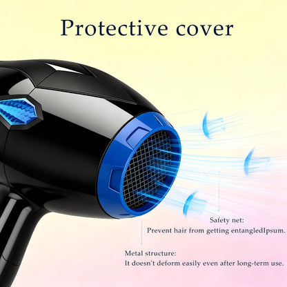 Brushless Motor Hair Dryer Set with Accessories - Professional Blow Dryer Kit Concentrator Nozzle Comb Clips 2 Modes 3 Speeds Ionic Anti-Frizz Home Salon Travel Black White Blue Green