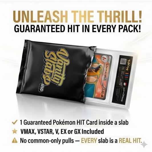 Trading Card Game Mystery Display Holder with English or Japanese Card and One- or Two-Slab Options