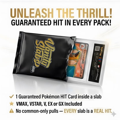 Trading Card Game Mystery Display Holder with English or Japanese Card and One- or Two-Slab Options